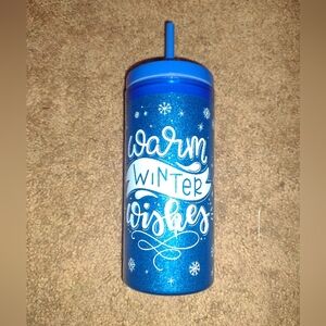 NWT Warm Winter Wishes Tumbler W/Straw